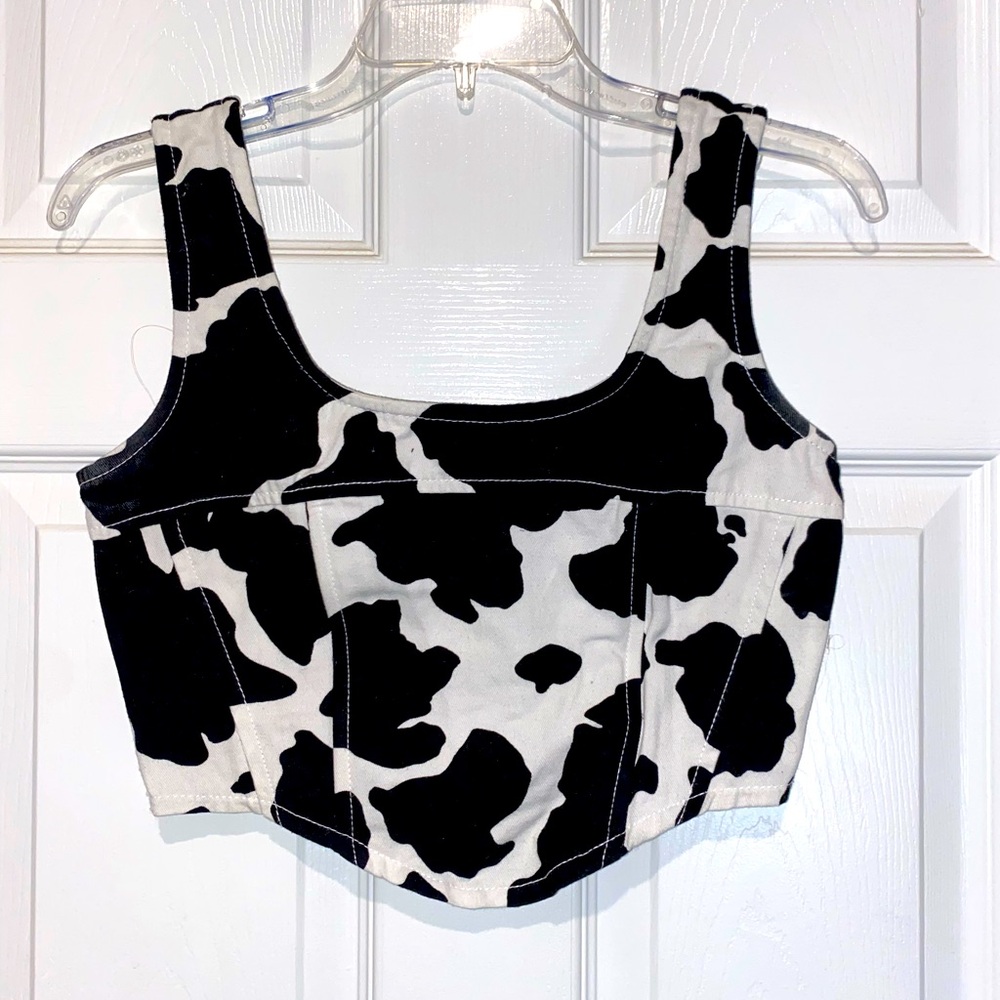 Lone Star cowhide cropped top. Size S